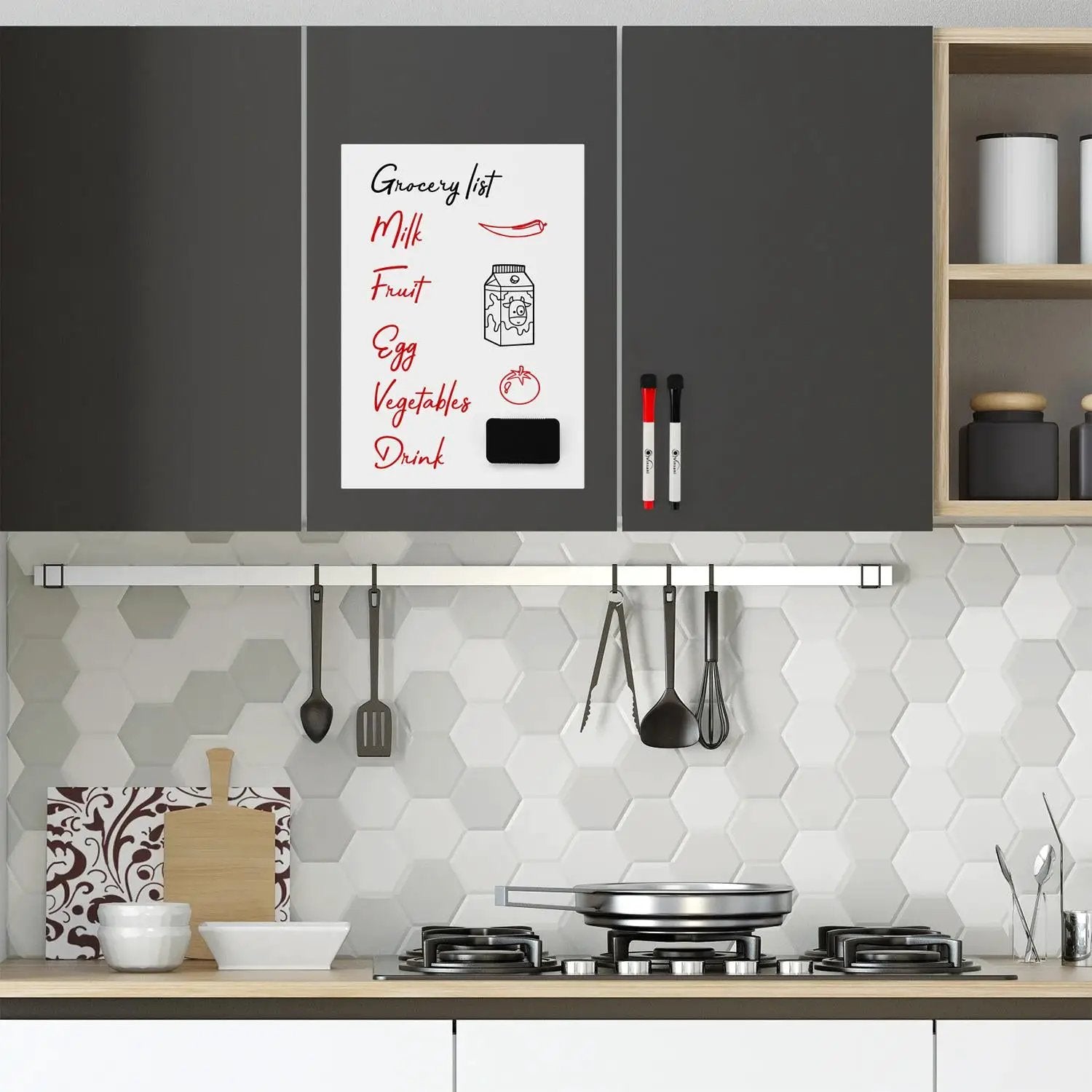 Vinsani A3 Whiteboard w/ 2 Markers and Eraser 0000140 by Vinsani