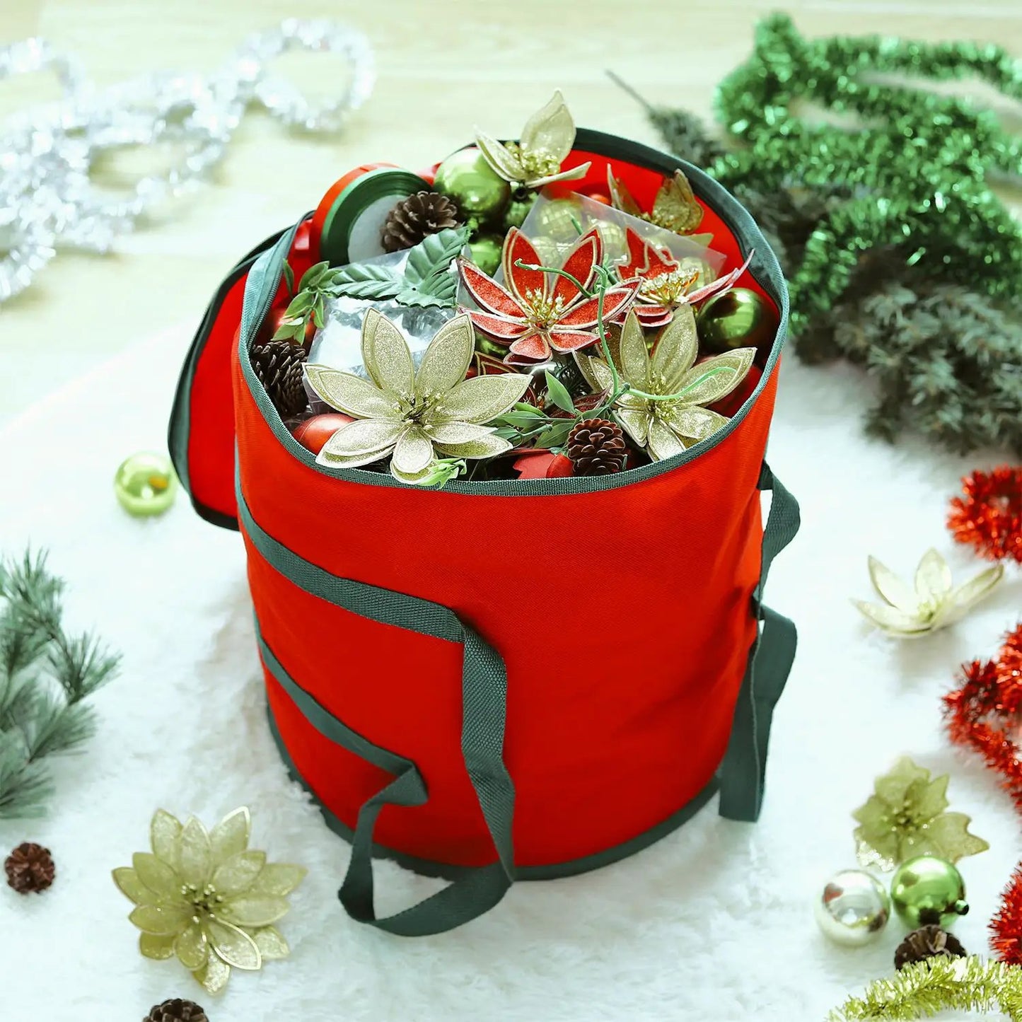 VINSANI RED XMAS LIGHTS STORAGE BAG 0000152 by Vinsani