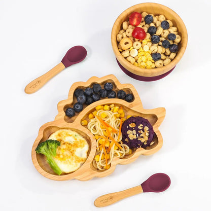 VINSANI BAMBOO DINOSAUR PLATE,BOWL & SPOON SET by Vinsani