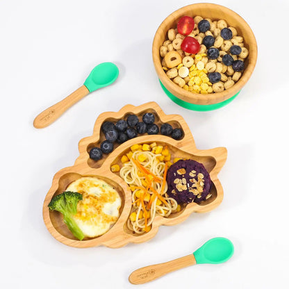 VINSANI BAMBOO DINOSAUR PLATE,BOWL & SPOON SET by Vinsani