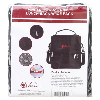 VINSANI 7L DUAL COMP LUNCH BACK W/ICE PACK 1010117 by Vinsani