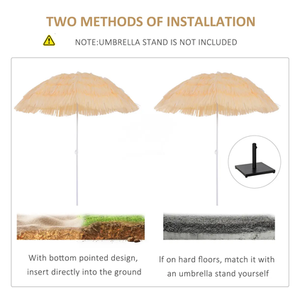 Patio Hawaii Beach Sun Umbrella Sunshade Hawaiian Folding Tilting Parasol by Outsunny
