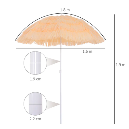 Patio Hawaii Beach Sun Umbrella Sunshade Hawaiian Folding Tilting Parasol by Outsunny