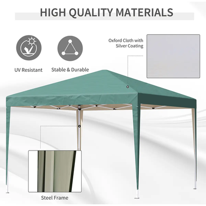 3x3m Garden Pop Up Gazebo Marquee Party Tent Wedding Canopy UV Protection by Outsunny
