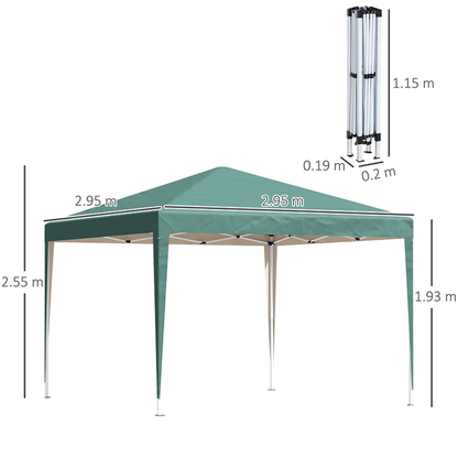 3x3m Garden Pop Up Gazebo Marquee Party Tent Wedding Canopy UV Protection by Outsunny