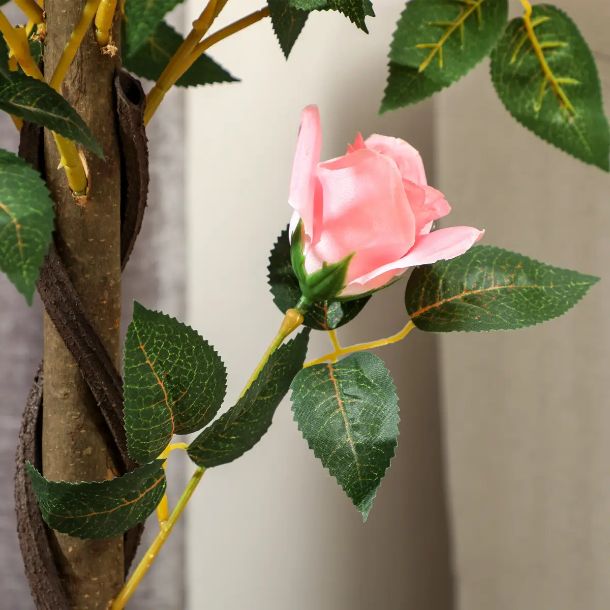 Artificial Camellia Tree Fake 21 Flowers & Nursery Pot Decor, 90cm by Outsunny