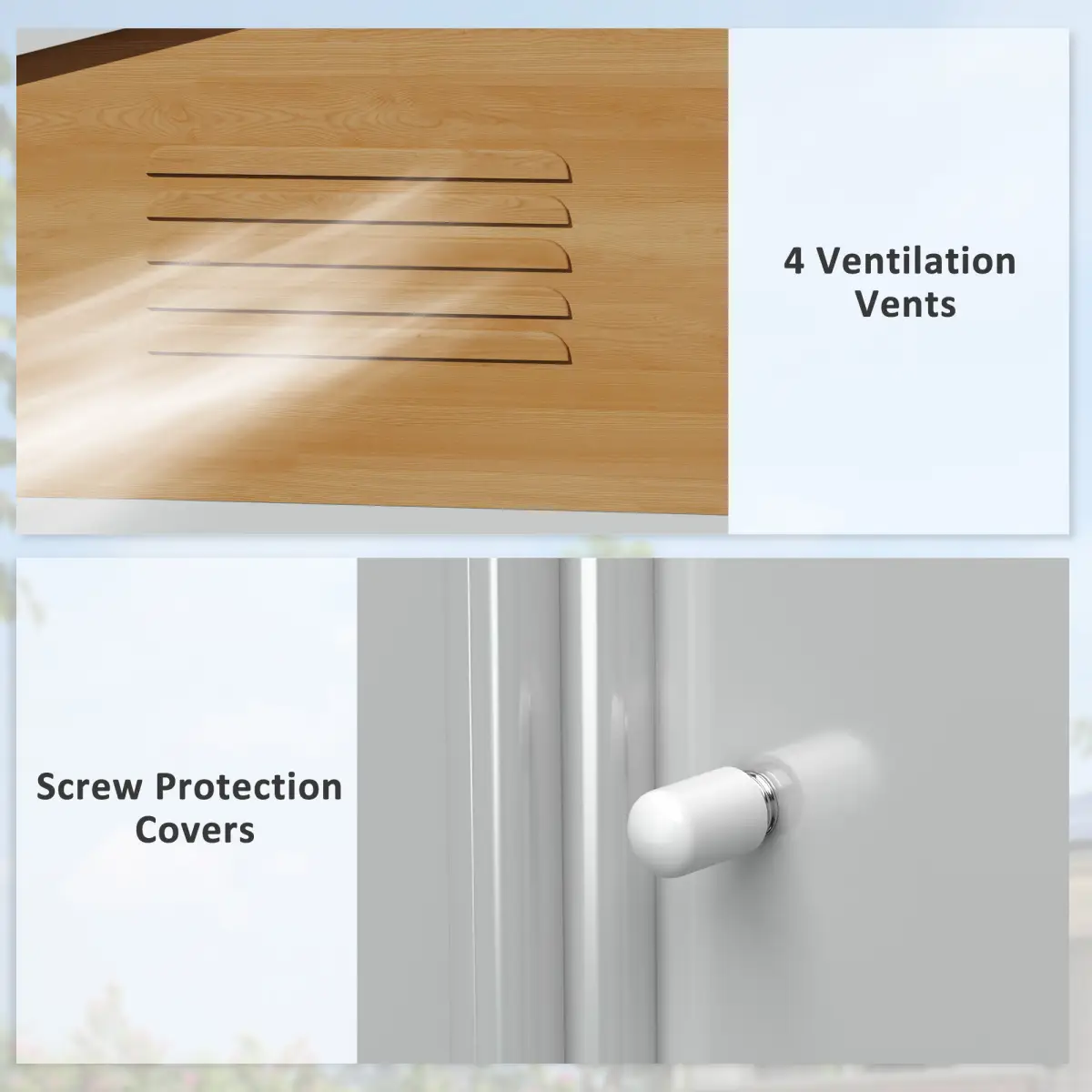 Outdoor Garden Roofed Metal Storage Shed Tool Box Ventilation & Sliding Doors by Outsunny