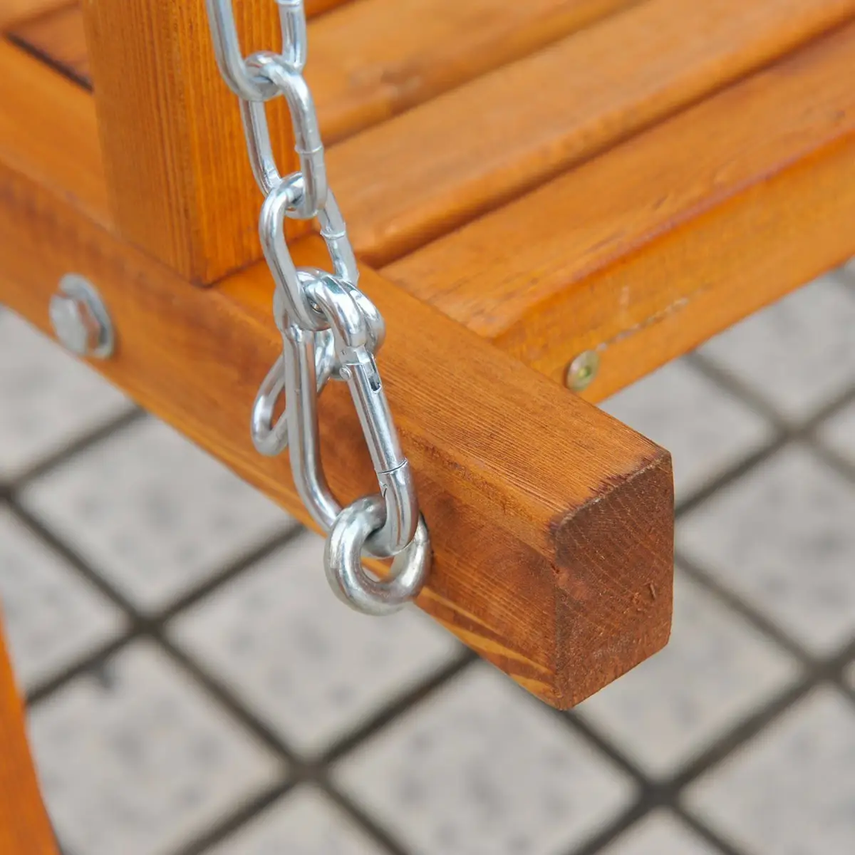 3-Seater Wooden Garden Swing Chair Seat Bench by Outsunny