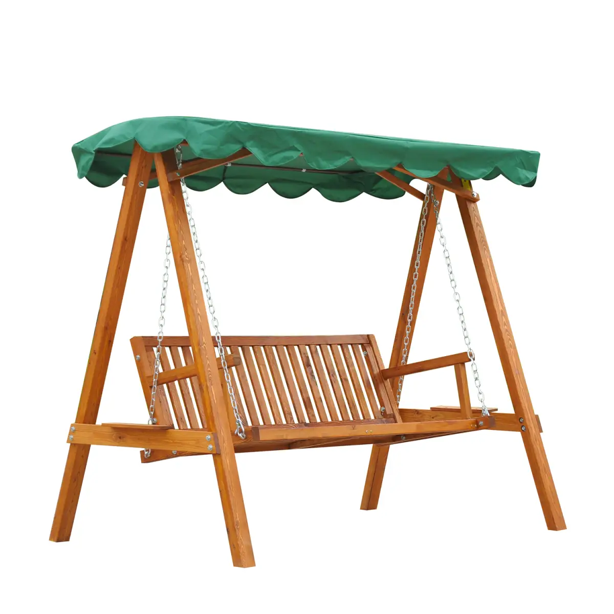 3-Seater Wooden Garden Swing Chair Seat Bench by Outsunny