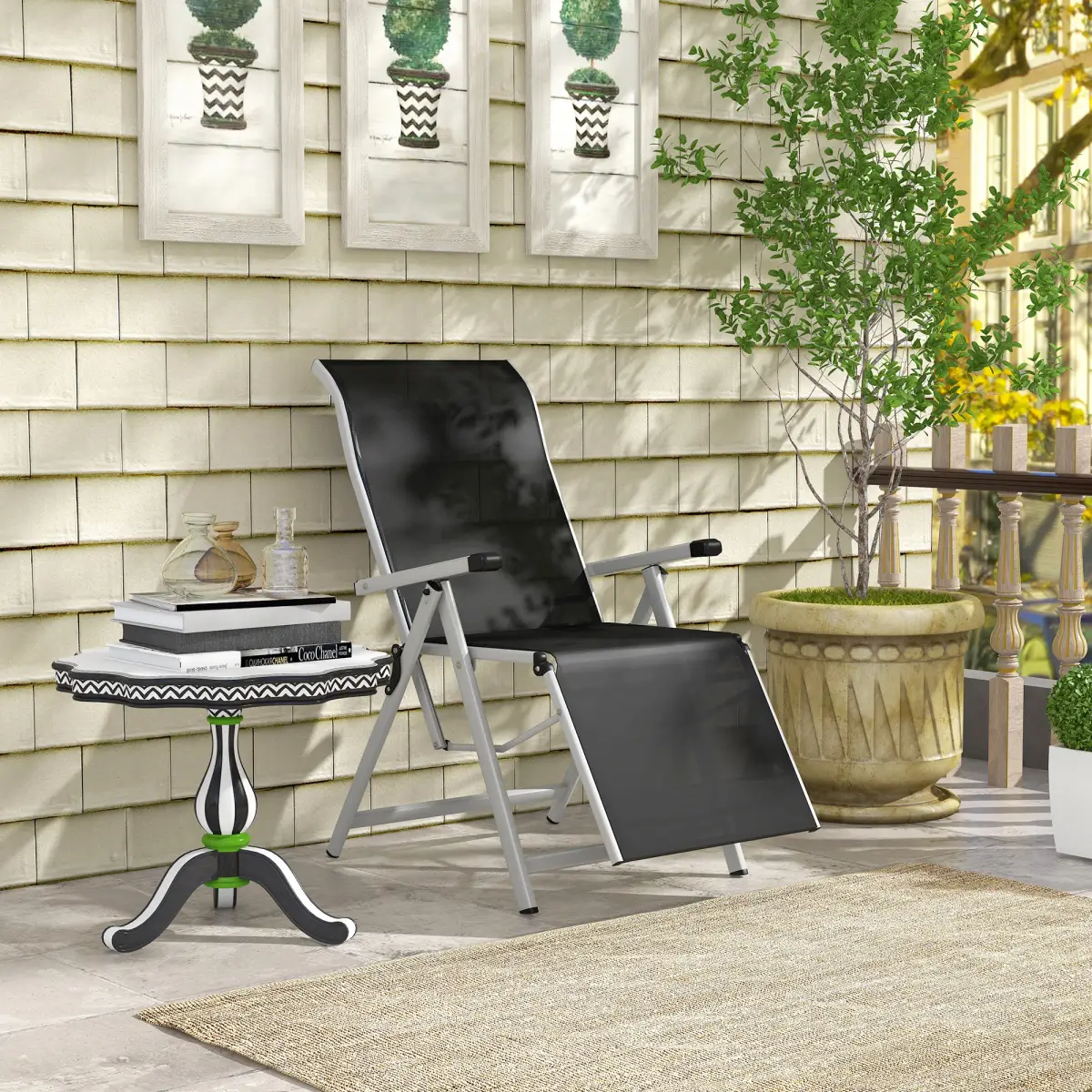 2 Sun Lounger Folding Reclining Lounge Chairs 10 Back & Leg Positions by Outsunny