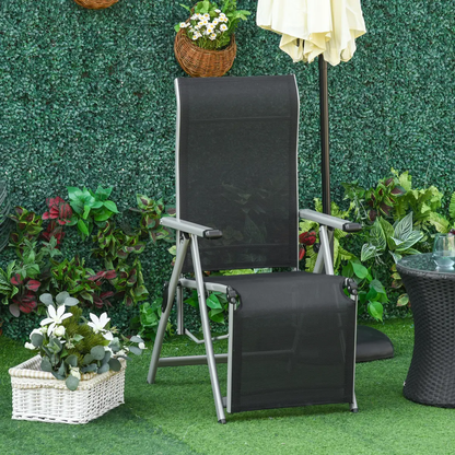 2 Sun Lounger Folding Reclining Lounge Chairs 10 Back & Leg Positions by Outsunny