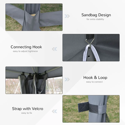 3.2m Pop Up Gazebo Hexagonal Tent Sun Protection with Mesh Sidewalls, Handy Bag by Outsunny