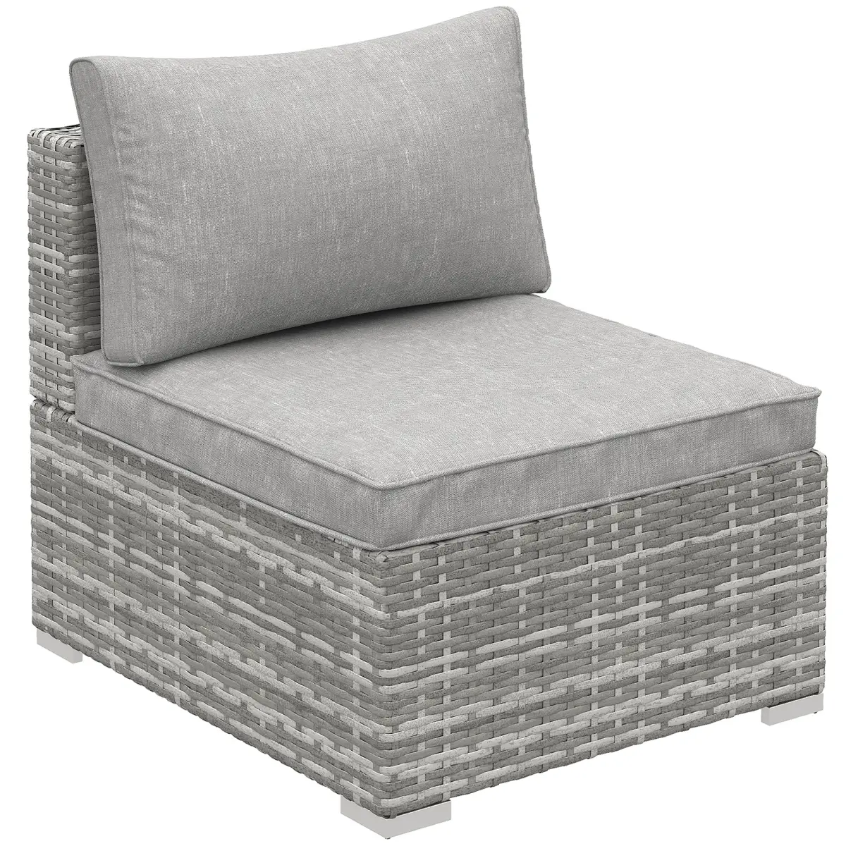 Garden Furniture Rattan Single Sofa with Cushions by Outsunny