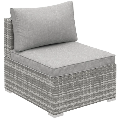 Garden Furniture Rattan Single Sofa with Cushions by Outsunny