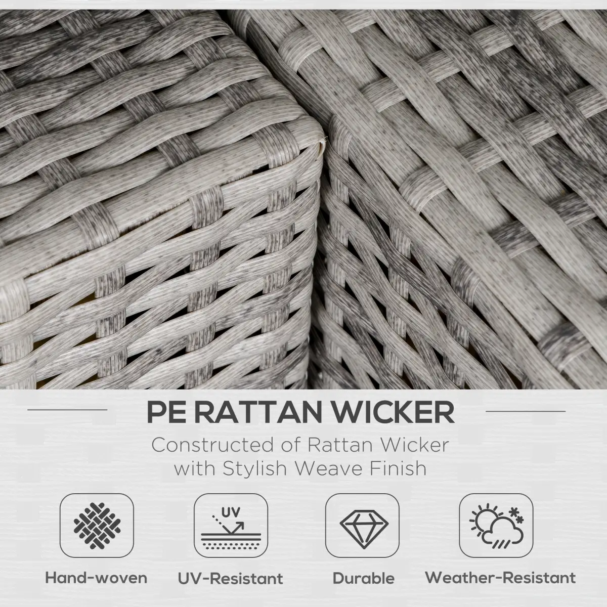 PE Rattan Wicker Corner Sofa Garden Furniture Single Sofa Chair w/ Cushions by Outsunny