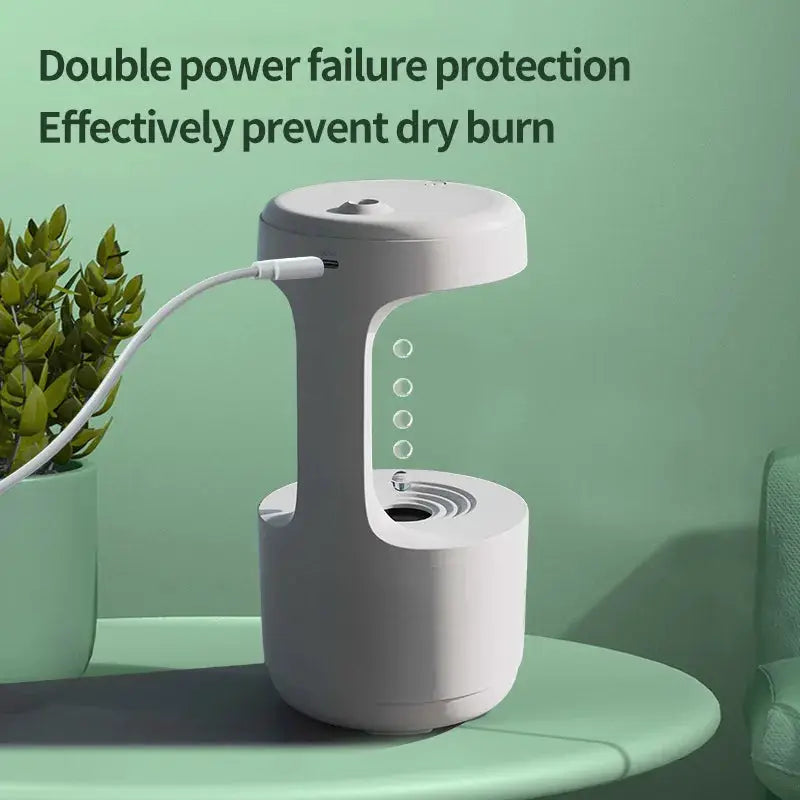 Water Droplet Air Humidifier 800ml Anti-gravity Essential Oil Diffuser Night Light Weightless Sprayer Decorations Desk Lamps by All Mart Bristol Ltd