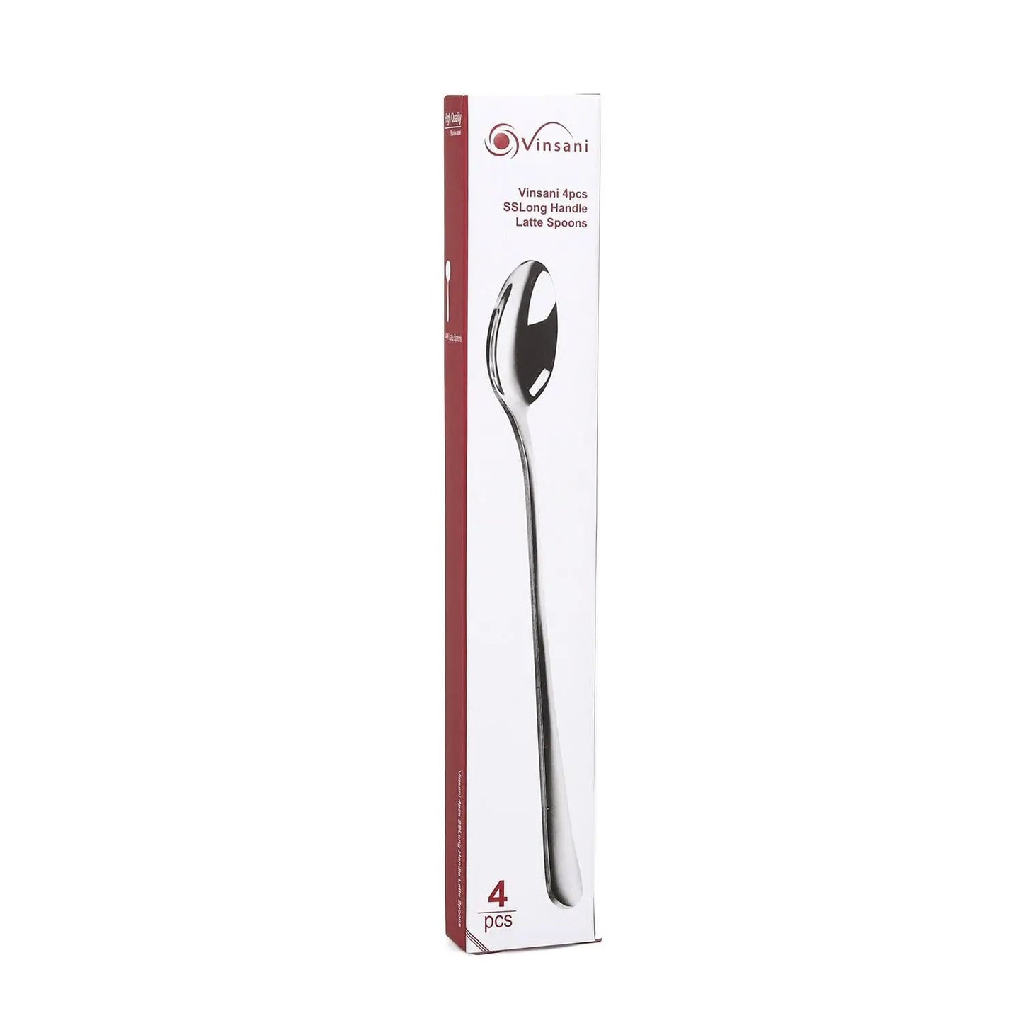 Vinsani 8pcs SS Long Handle Latte Spoons 0000259 by Vinsani