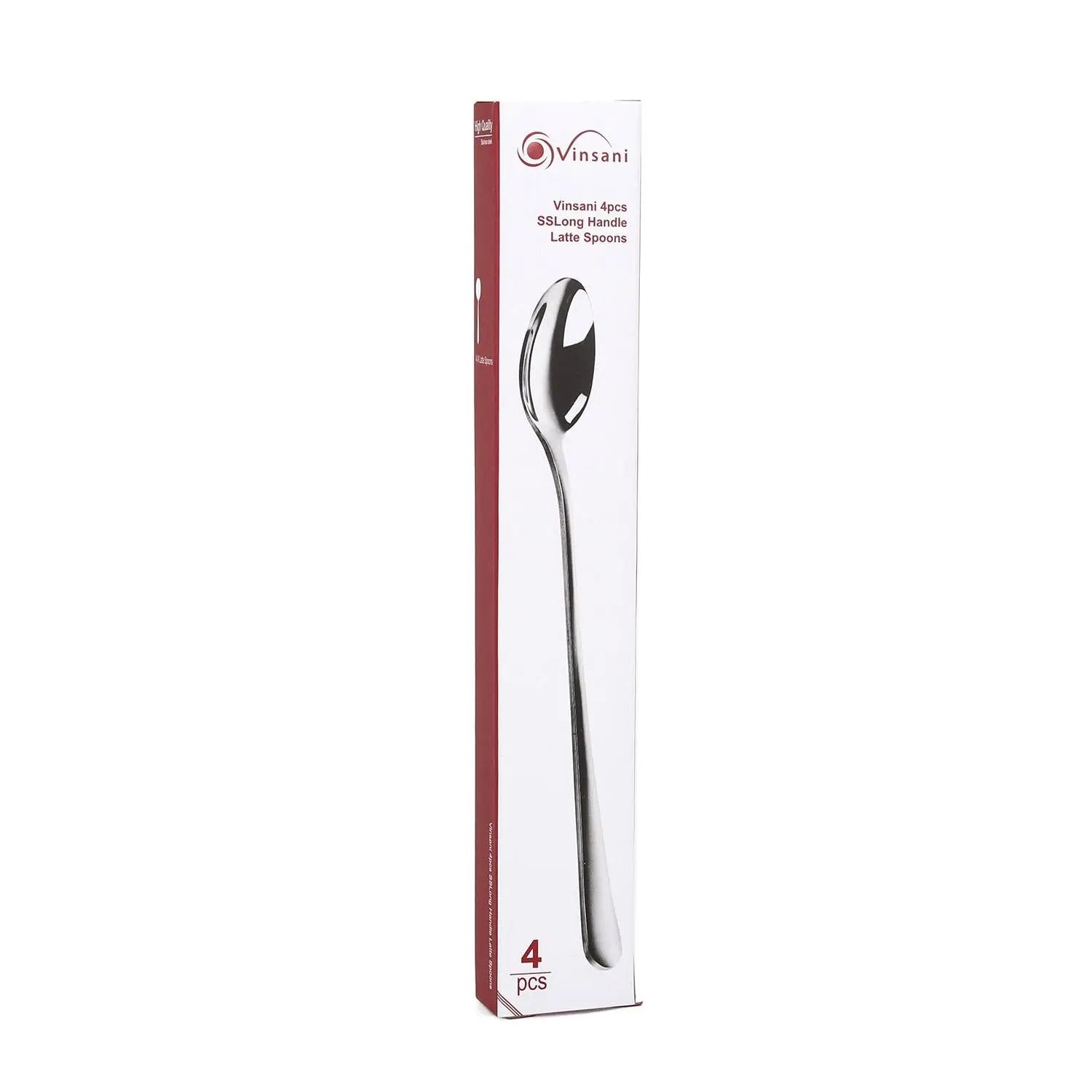 Vinsani 8pcs SS Long Handle Latte Spoons 0000259 by Vinsani