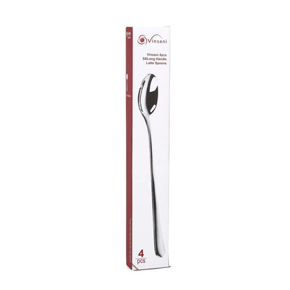 Vinsani 8pcs SS Long Handle Latte Spoons 0000259 by Vinsani