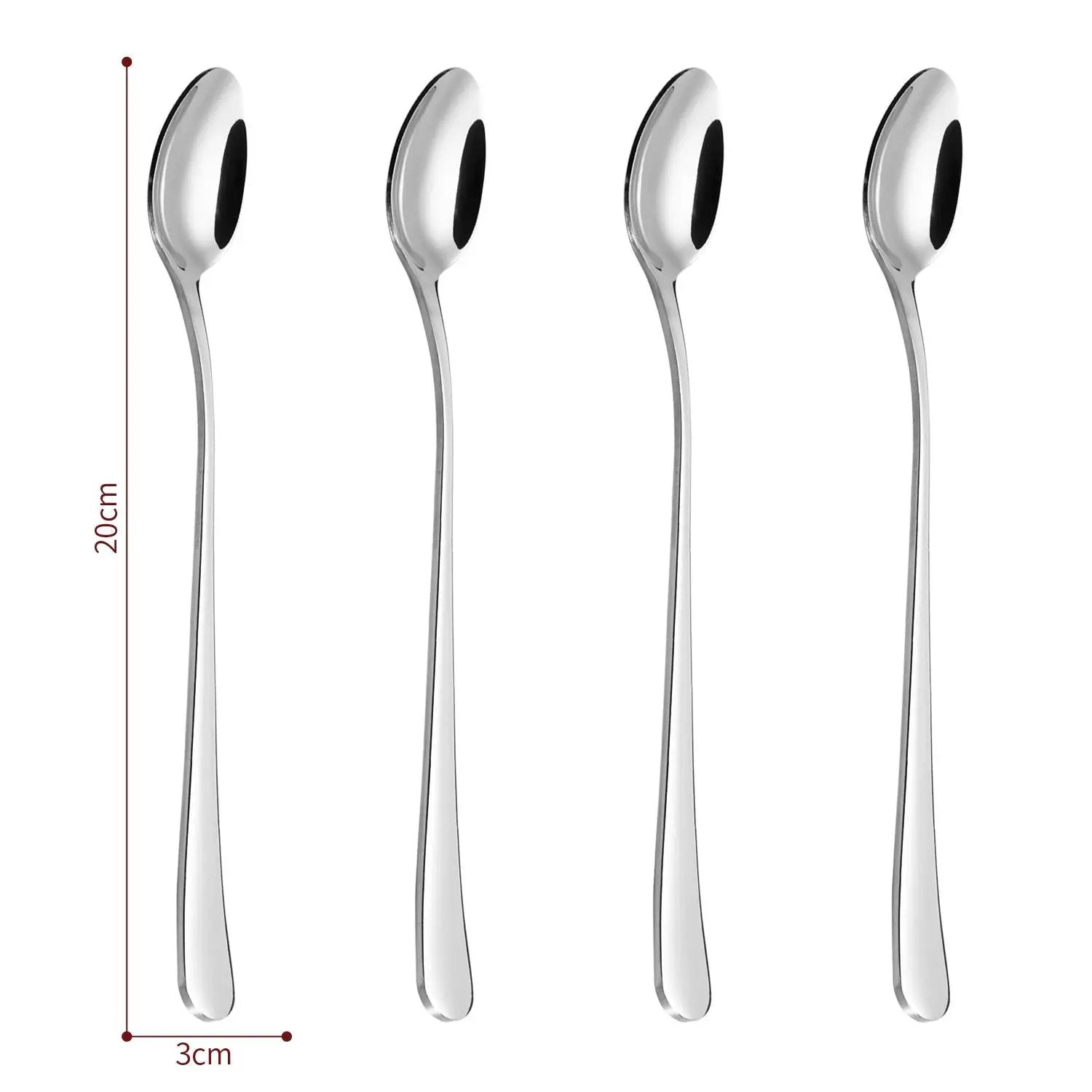 Vinsani 8pcs SS Long Handle Latte Spoons 0000259 by Vinsani