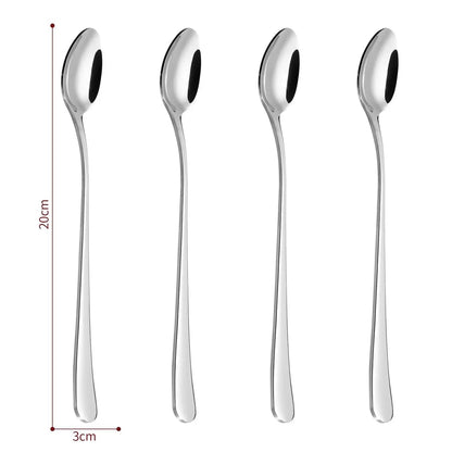 Vinsani 8pcs SS Long Handle Latte Spoons 0000259 by Vinsani