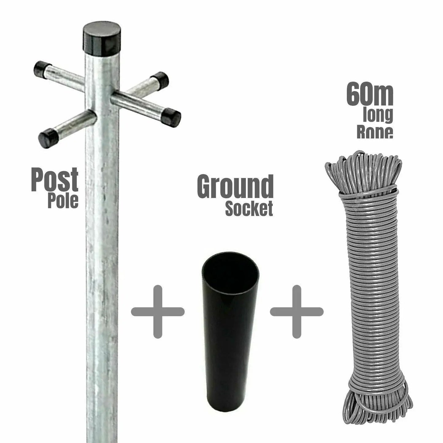 Heavy Duty Galvanised Clothes Pole by Un-Branded