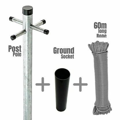 Heavy Duty Galvanised Clothes Pole by Un-Branded
