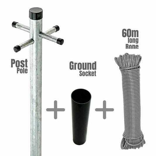 Heavy Duty Galvanised Clothes Pole by Un-Branded