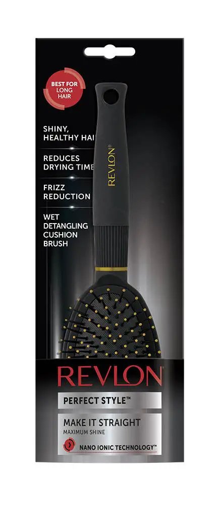 Revlon Ionic Ceramic Make It Straight Cushion Hair Brush Nano Anti Bacterial Technology by Revlon