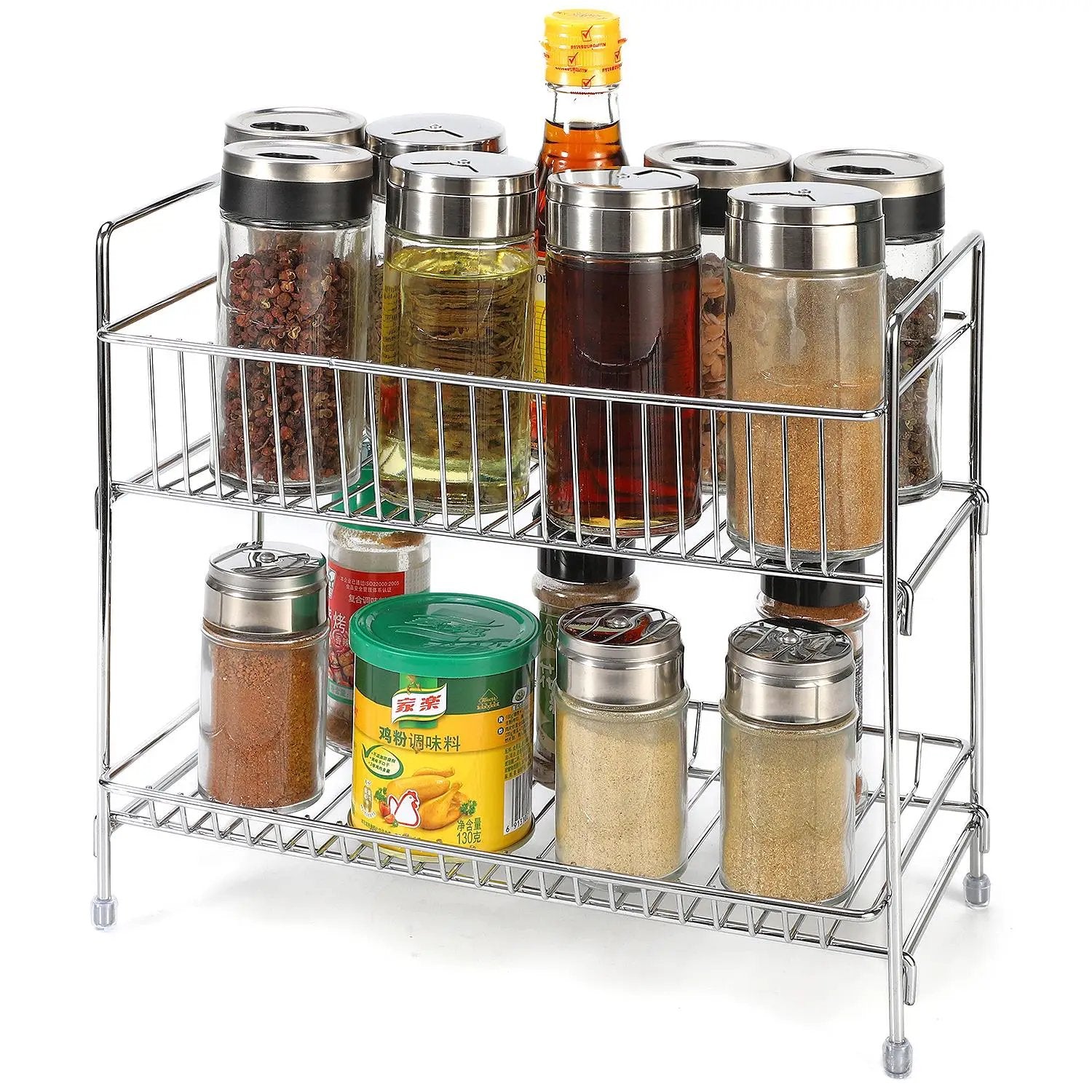 VINSANI 2 TIER FREE STANDING SPICE RACK by Vinsani