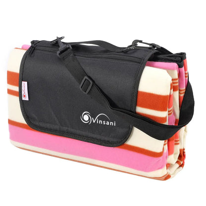 Vinsani 200 x 180cm Folding Picnic Blanket Waterproof & Sandproof Backing - Ideal for Camping & Outdoor Picnic - Rug Mat with Carry Handle by Vinsani