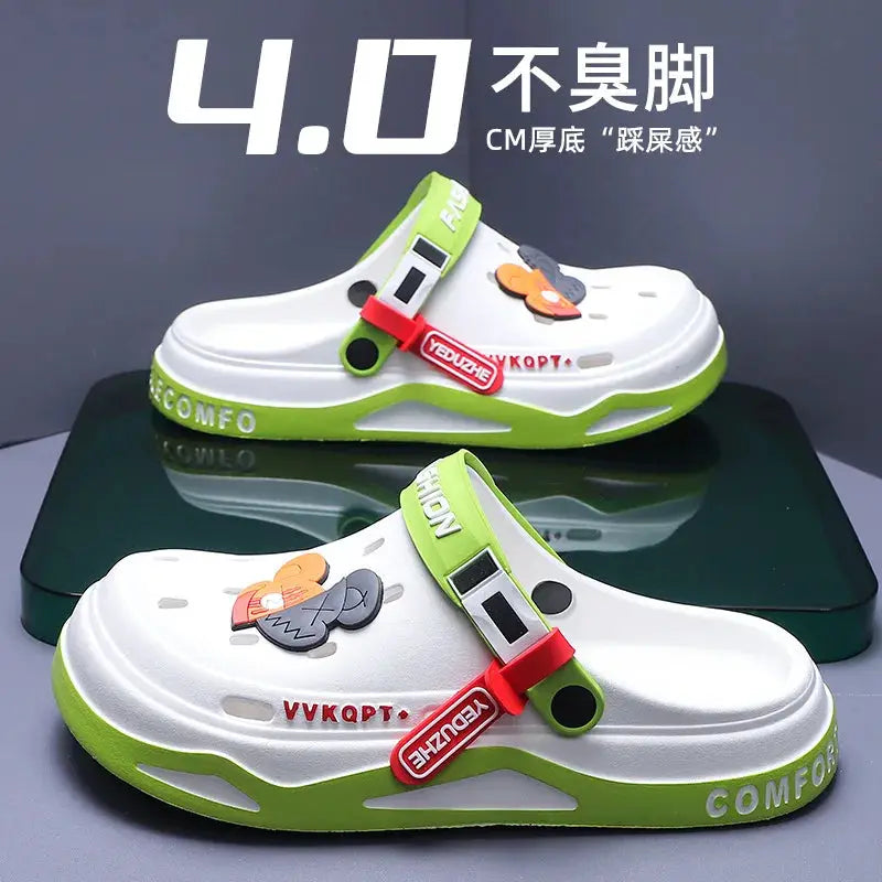 Mens Trendy Cave Shoes Summer Outer Wear Cartoon Fashion Home Home Couple Non-slip Cave Sandals Beach Baotou Slippers Mens by All Mart Bristol Ltd