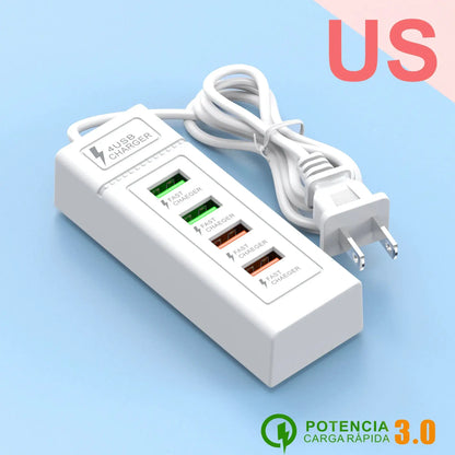 4 Ports USB Fast Charging Charger Type C Wall Charger For iPhone Samsung Xiaomi Huawei Phone Charger EU/US/UK Plug Power Adapter by All Mart Bristol Ltd