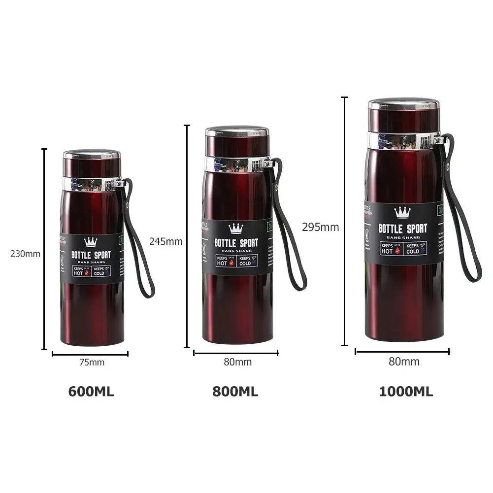 1000ml Thermal Water Bottle Thermos Vacuum Flask Double Stainless Steel Coffee Tea Insulated Cup Leakage-proof for Office by All Mart Bristol Ltd