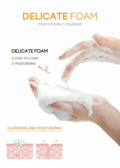 Vitamin C Facial Cleanser Skin Deep Cleansing Moisturizing Blackhead Removal skincare Face Wash Foam Face Cleanser Skin Care by All Mart Bristol Ltd