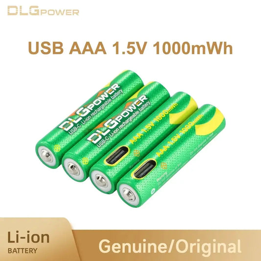DLGpower USB Li-ion AAA 1.5V Rechargeable Battery aaa 1000mWh Lithium Batteries for Toys Remote Control Mouse Flashlight by All Mart Bristol Ltd