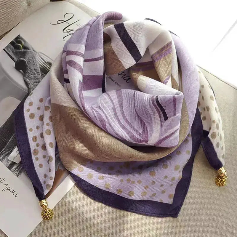 New magnetic buckle scarf for women, square scarf, lazy pendant, ins scarf, scarf, neck decoration, fashionable and versatile by All Mart Bristol Ltd
