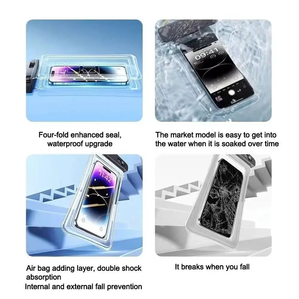 Transparent Waterproof Phone Case Touch Screen Under 7.0 inches Mobile Phone Cover with Lanyard Phone Sealed Bag Swimming&Diving by All Mart Bristol Ltd