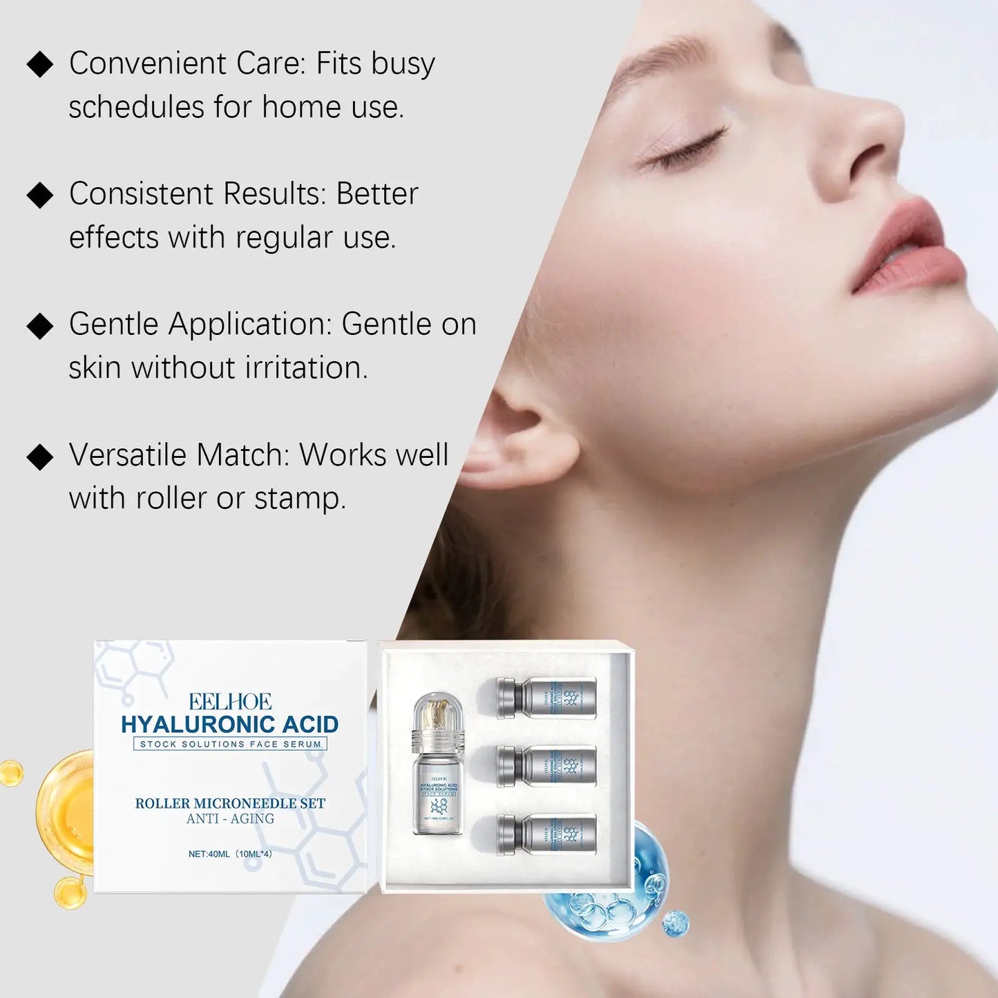 Niacinamide Microneedle serum Facial serum Kit 0.25mm Moisturizing Skin nourishing Winter skincare Face Roller Day cream 30ml by All Mart Bristol Ltd