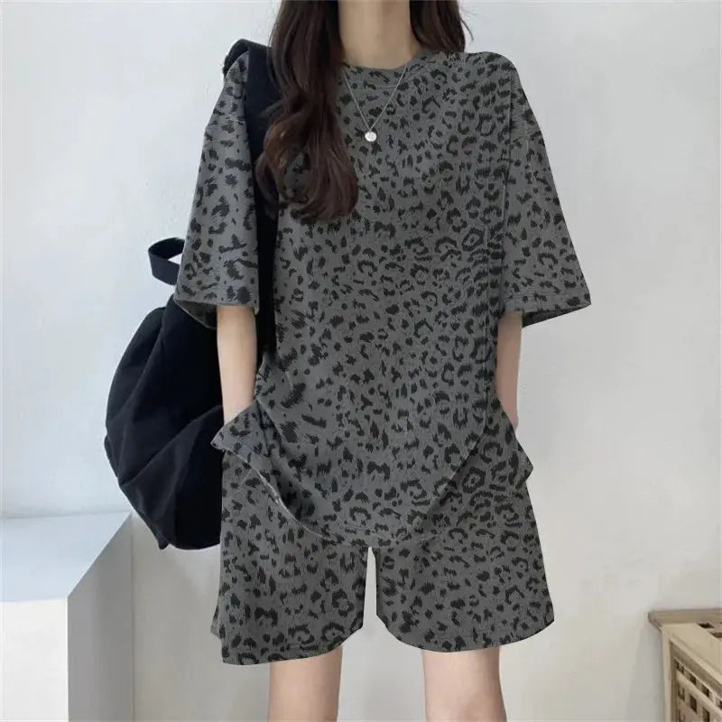 Women T-Shirt Shorts Suit Set Casual Tie Dye Loose tshirt and wide leg middle shorts with pockets female Soft Summer Shorts Sets by All Mart Bristol Ltd