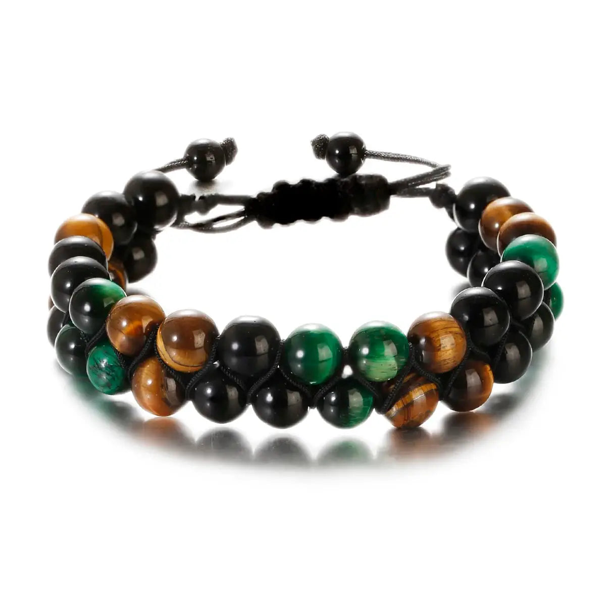 Fashion Men Bracelets Hematite Tiger Eye Double Layer Row Bracelets Pulsera Hombre Magnetic Health Protection Healing Bracelets by All Mart Bristol Ltd