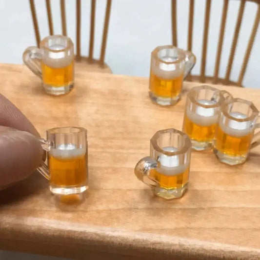 10 Pieces Simulation Beer Cups Dollhouse Mini Beer Mugs Glasses Resin Miniatures Cups Models Photo Props B03E by All Mart Bristol Ltd