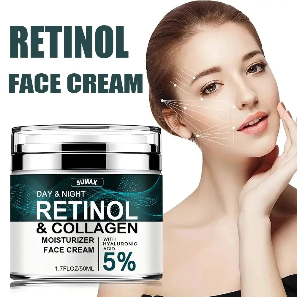 50ML Retinol Face Cream Moisturizing Firming Brightening skincare Collagen Hyaluronic Acid Creams Facial Skin Care Products by All Mart Bristol Ltd