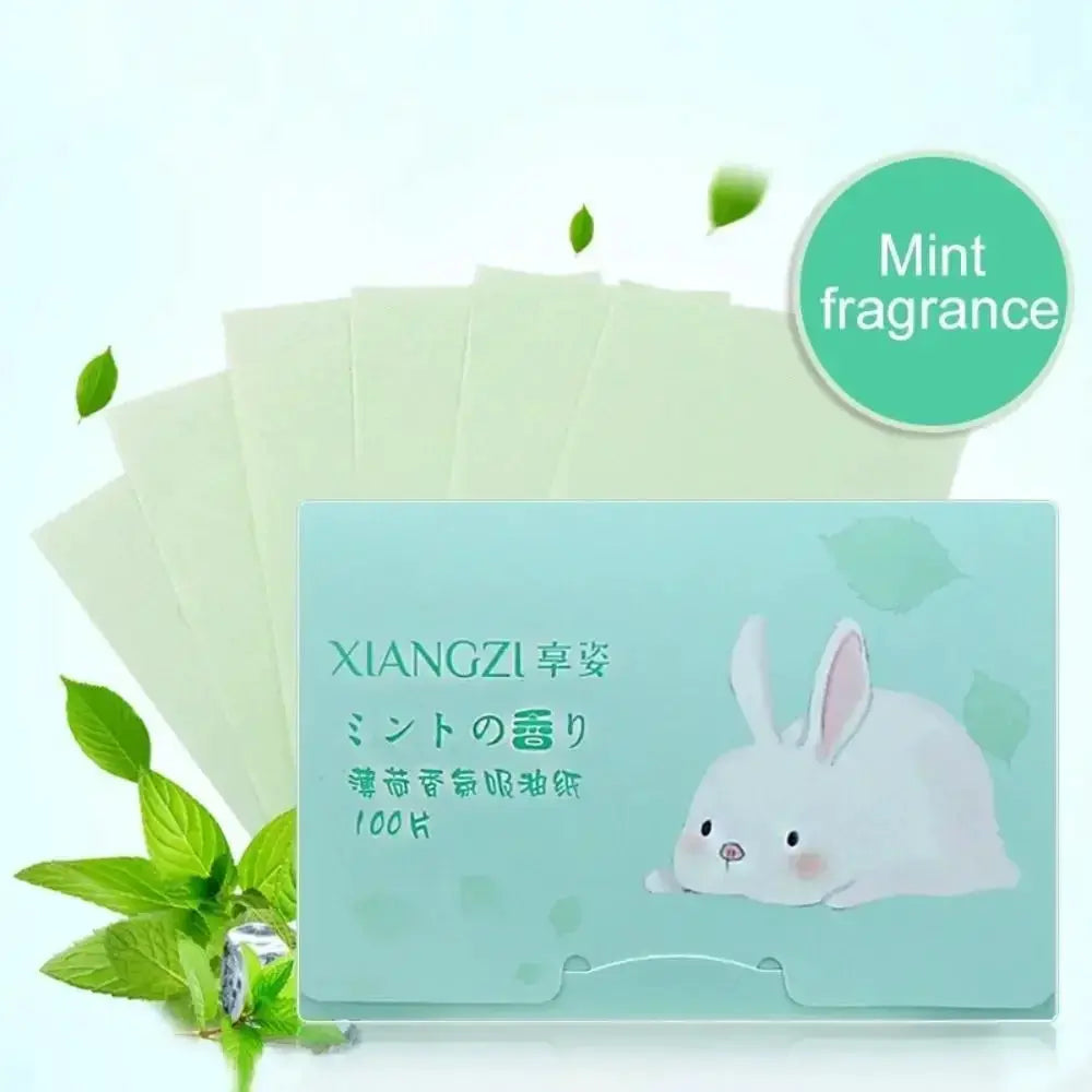 100PCS Fragrance Facial Oil Absorbing Paper Natural Green Tea Bamboo Charcoal Oil Blotting Paper Portable Facial Absorbent Paper by All Mart Bristol Ltd