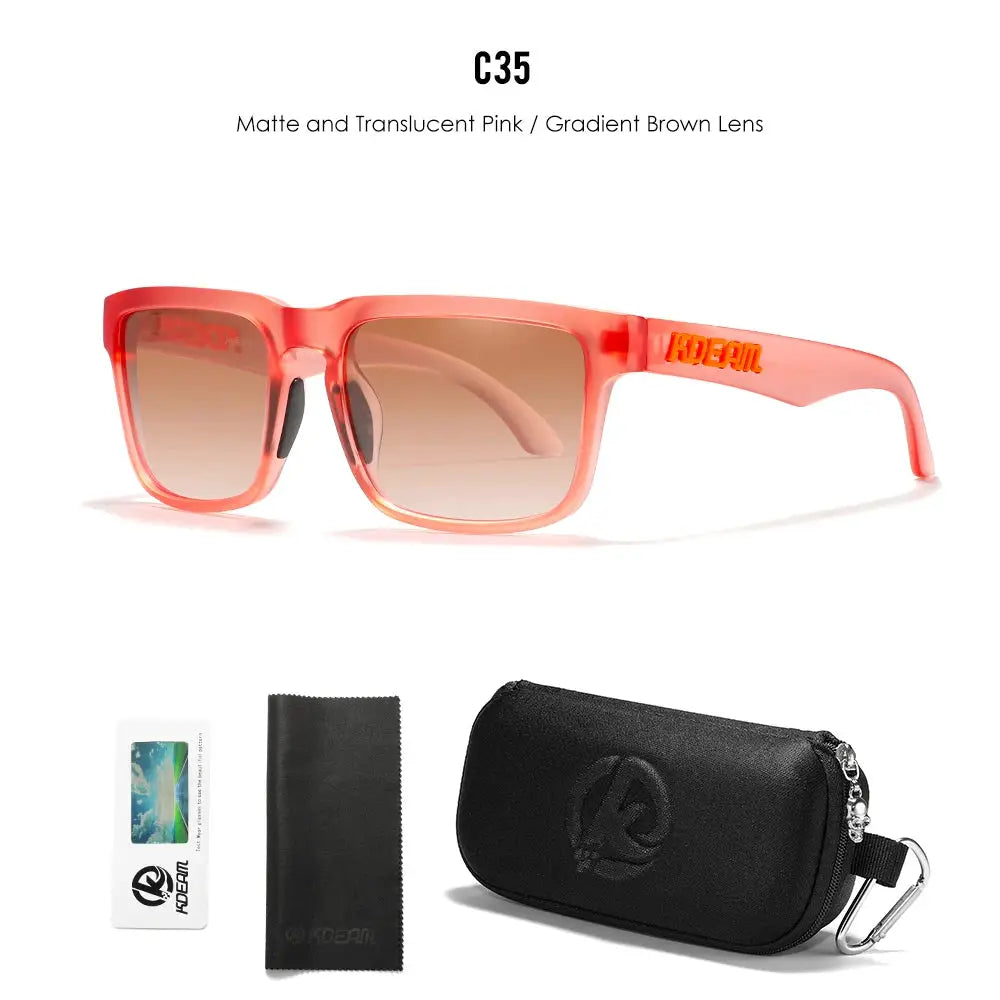 KDEAM Men's Polarized Sunglasses Square Casual Outdoors Sun Glasses Women Unisex Sunglass For Couple With Zipper Case by All Mart Bristol Ltd