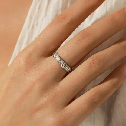 MODIAN D Color Moissanite Ring 925 Sterling Silver Trendy Wide Eternal Stackable Finger Rings For Women Unisex Fine Jewelry by All Mart Bristol Ltd