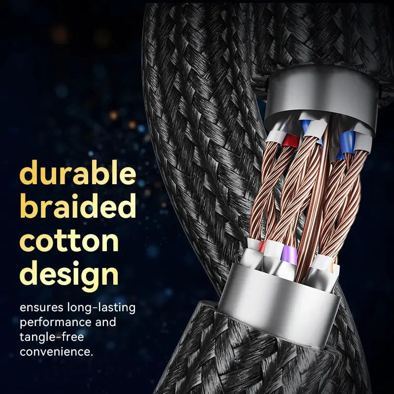 Vention CAT8 Ethernet Cable 40Gbps 2000MHz CAT 8 Networking Cotton Braided Internet Lan Cord for Laptops PS 5 Router RJ45 Cable by All Mart Bristol Ltd
