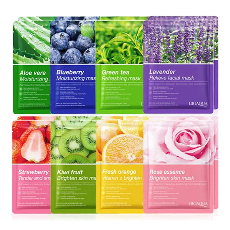 8pcs Natural Plant Face Mask Beauty Skincare Facial Masks Moisturizing Firming Hydrating Facial Mask Face Care Korean Cosmetics by All Mart Bristol Ltd