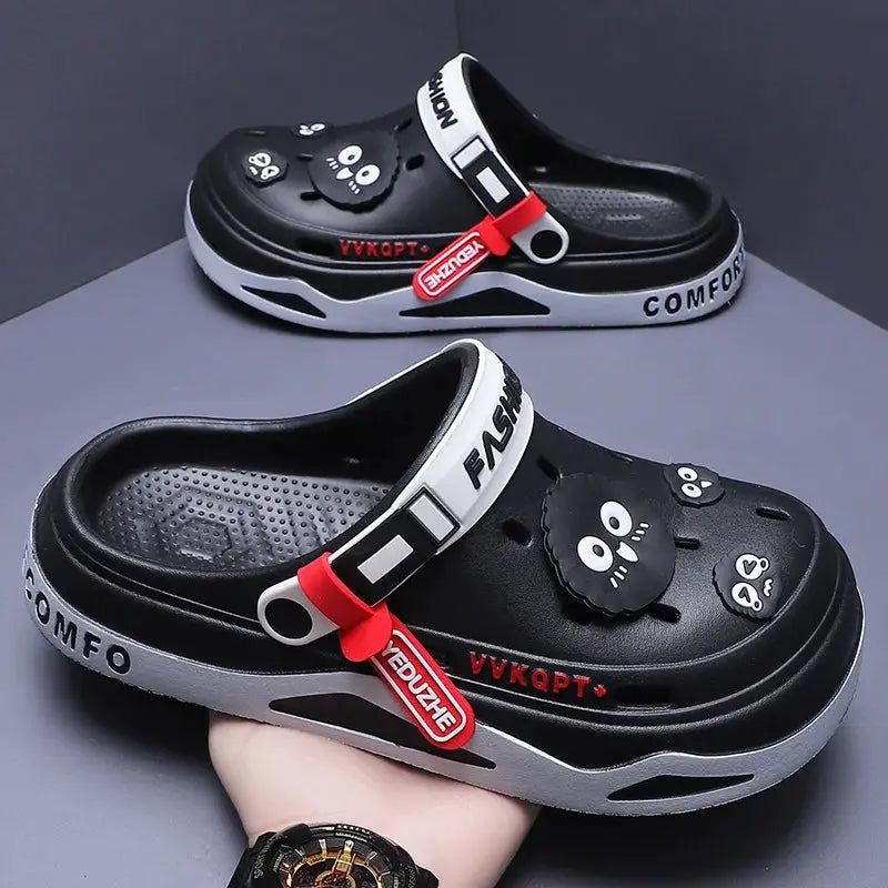 Mens Trendy Cave Shoes Summer Outer Wear Cartoon Fashion Home Home Couple Non-slip Cave Sandals Beach Baotou Slippers Mens by All Mart Bristol Ltd