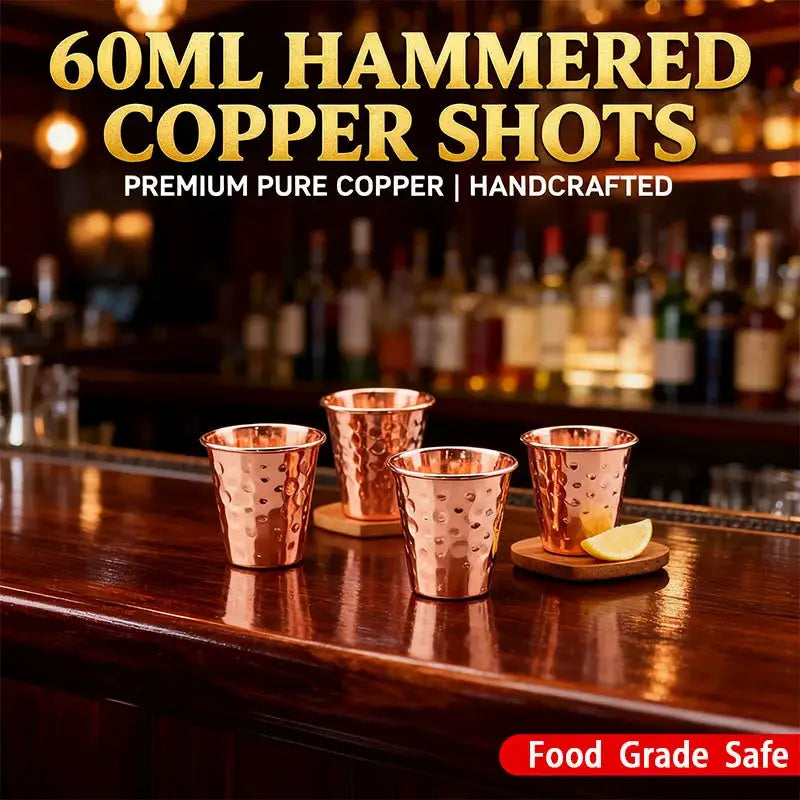 New 100% Copper Cups Pure Solid Moscow Mule PURE Copper Mugs-Shaped 2oz Cocktail Cups Beer Cup Milk Mug Drinkware by All Mart Bristol Ltd